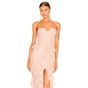 Revolve Majorelle Zelda Fitz Gown in Nude size Small